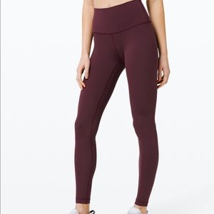 Maroon Lululemon leggings, size 4